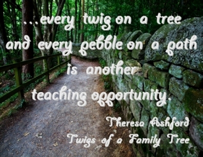 ...every twig on a tree and every pebble on a path is another teaching opportunity. #Teaching #OpportunityKnocks #TwigsOfAFamilyTree